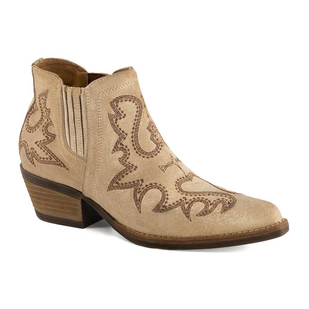 NEW FORASTERO women's western style leather booties in light beige